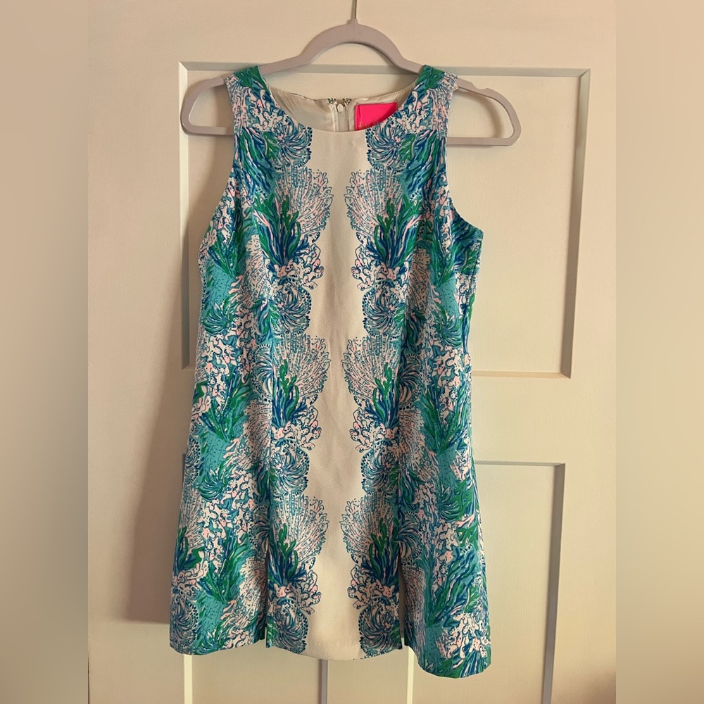 Lilly Pulitzer Blue and Green Patterned Dress